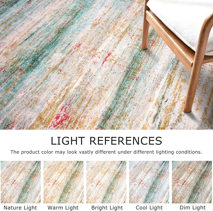 KOZYFLY Area Rug 3x5 Modern Ombre Living Room Rug, Washable Rugs - Image 4