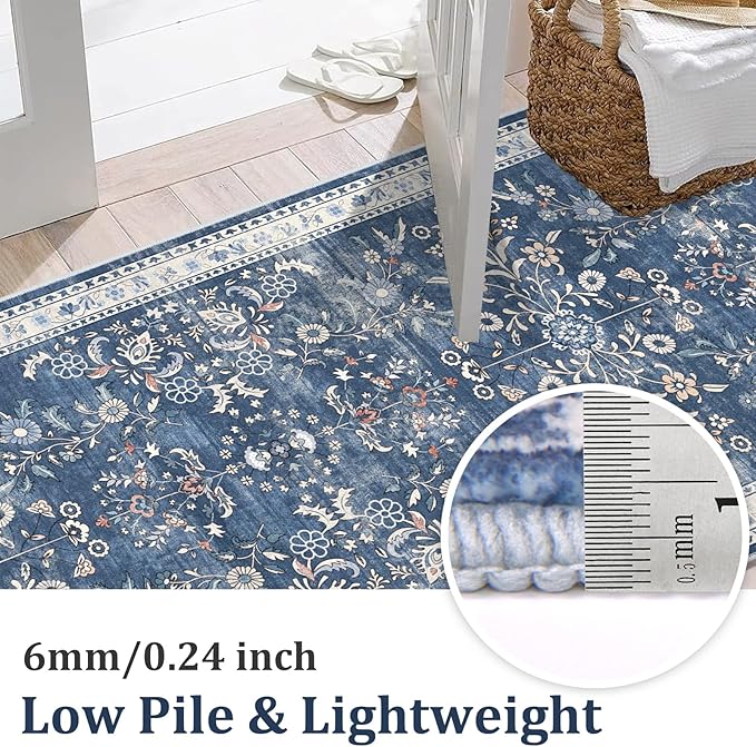 Yamaziot Washable Runner Rug 2x8 – Non Slip Boho Floral Hallway Runner Rug - Image 4