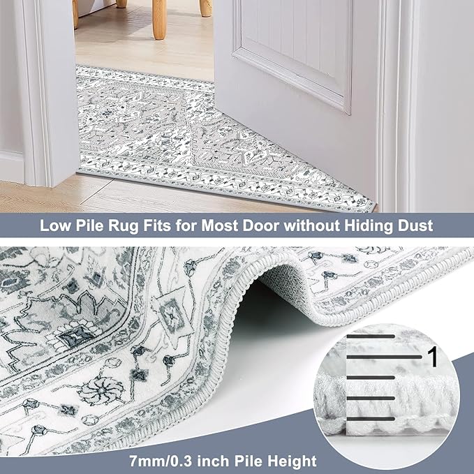 Yamaziot Washable Runner Rug, 2x8 Non-Slip Boho Vintage Hallway Rug - Image 5