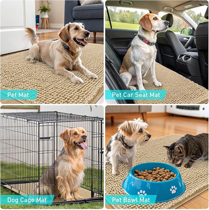OLANLY Dog Door Mat for Muddy Paws 54x32, Absorbs Moisture and Dirt, Absorbent - Image 7