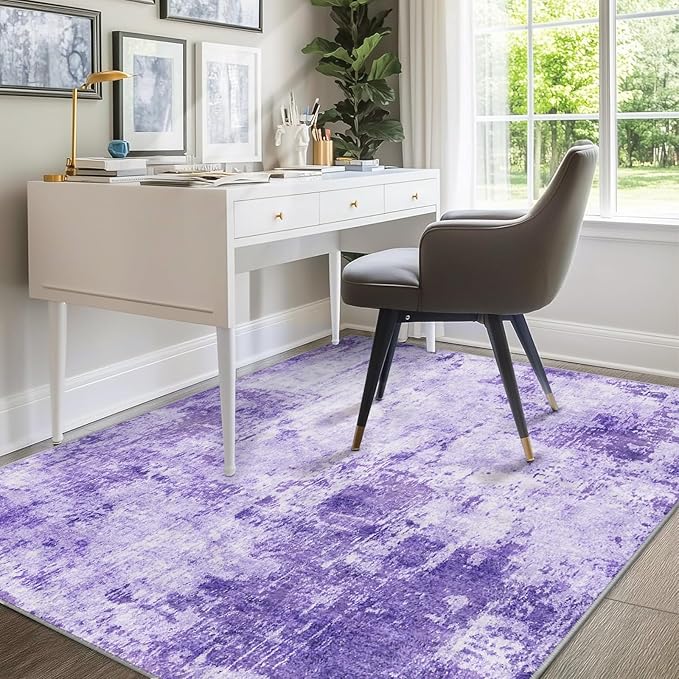 Washable Area Rugs 5'x8' Non-Slip Modern Abstract Soft - Image 3