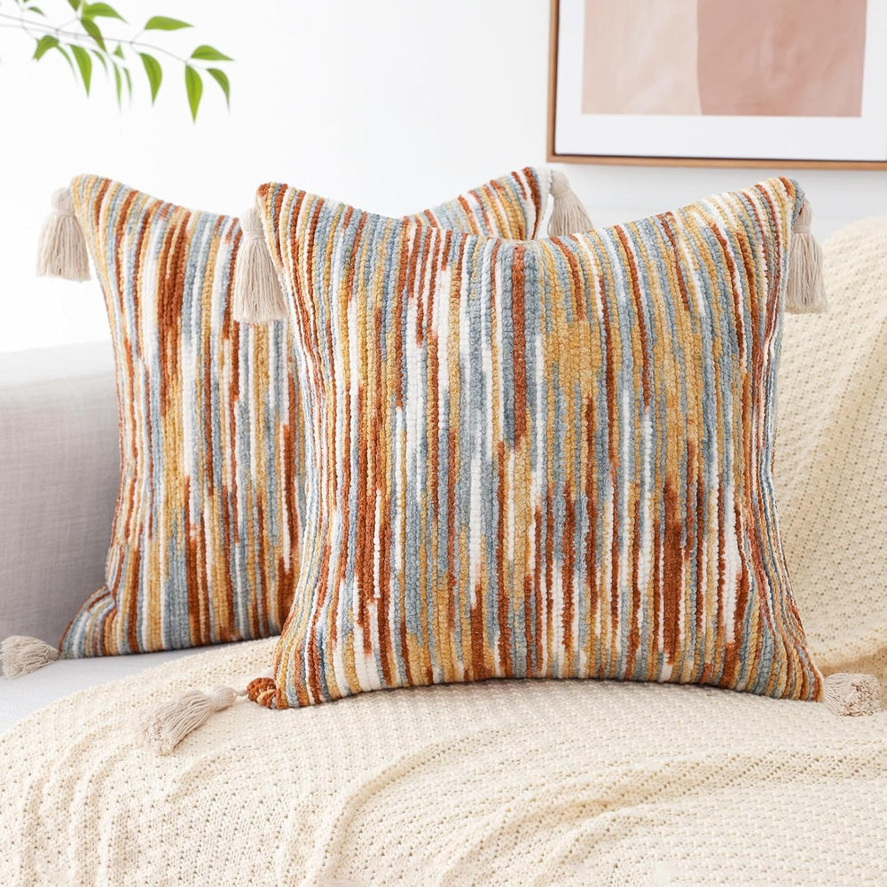decorUhome Rust Throw Pillow Covers 18x18 Set of 2