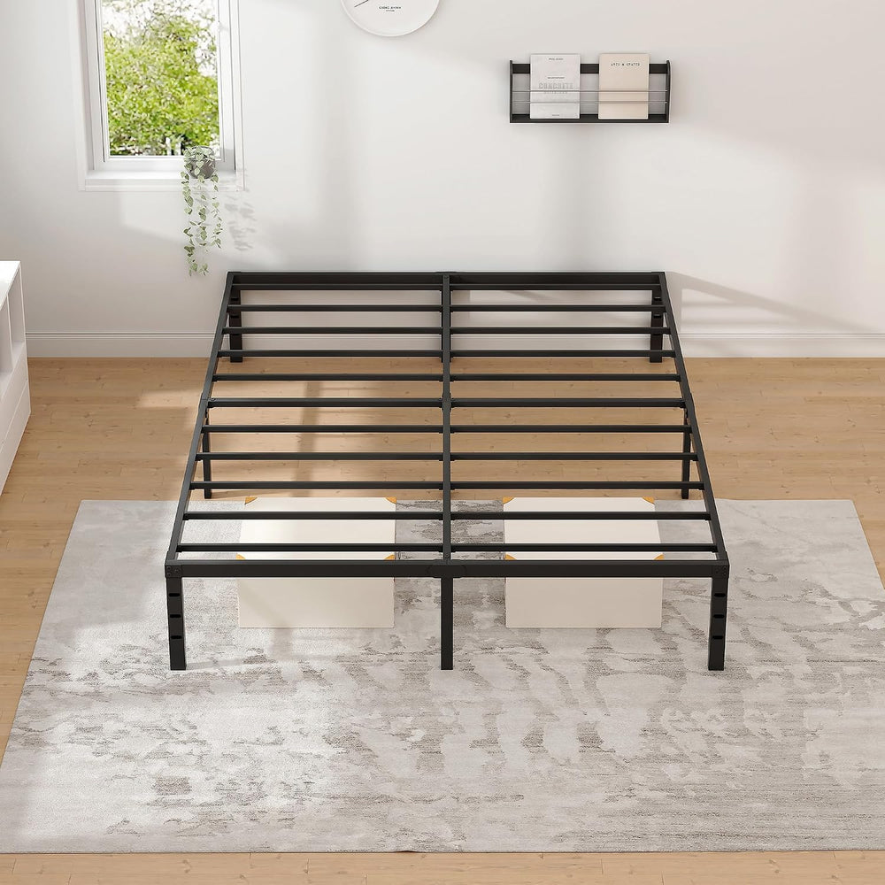 NEW JETO Metal Bed Frame,Full Size Bed Frame with Storage Space,18 Inch
