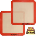 Square Silicone Baking Mats for 9 Inch Cake Pan, 8.5" Food Grade Non-stick by AMYONE