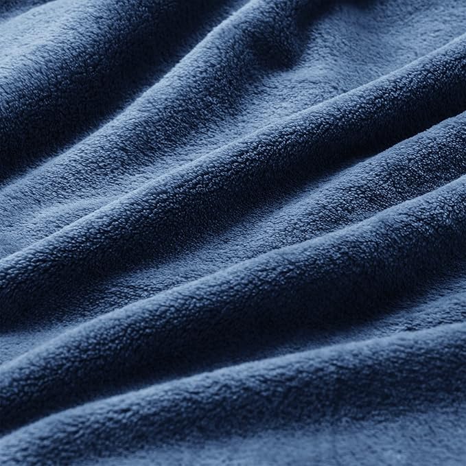 BEDELITE Fleece Blanket Navy Blue Throw Blankets - Image 7