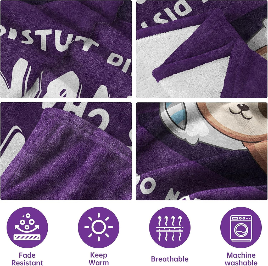 Leebbsin Funny Nana Gifts, Nana Birthday Gifts from Grandkids | Nana is Charging Sloth Blanket 60" X 50", Purple, Gifts for Nana Christmas Mothers Day, Soft Sloth Throws Blanket for Nana