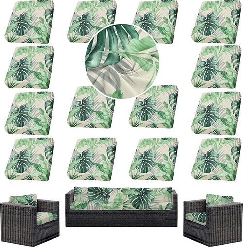 14Pcs Outdoor Cushion Covers, Patio Cushion Covers, Stretch Elastic Slipcovers by dreahoteztil