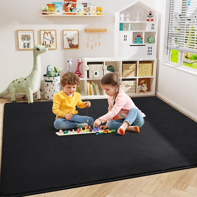 Amearea Modern Area Rugs for Bedroom Living Room, 4x6 Feet Black Thickened - Image 6