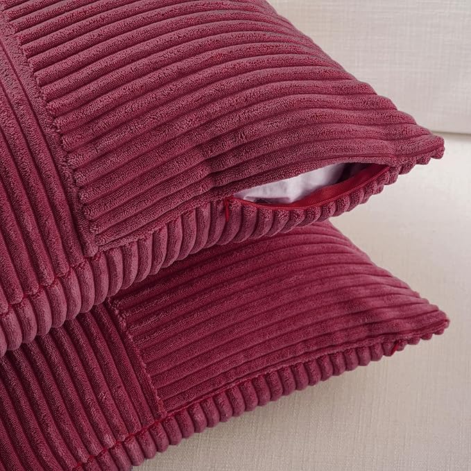 Fancy Homi Set of 2 Burgundy Boho Long Lumbar Body Decorative Throw Pillow - Image 4