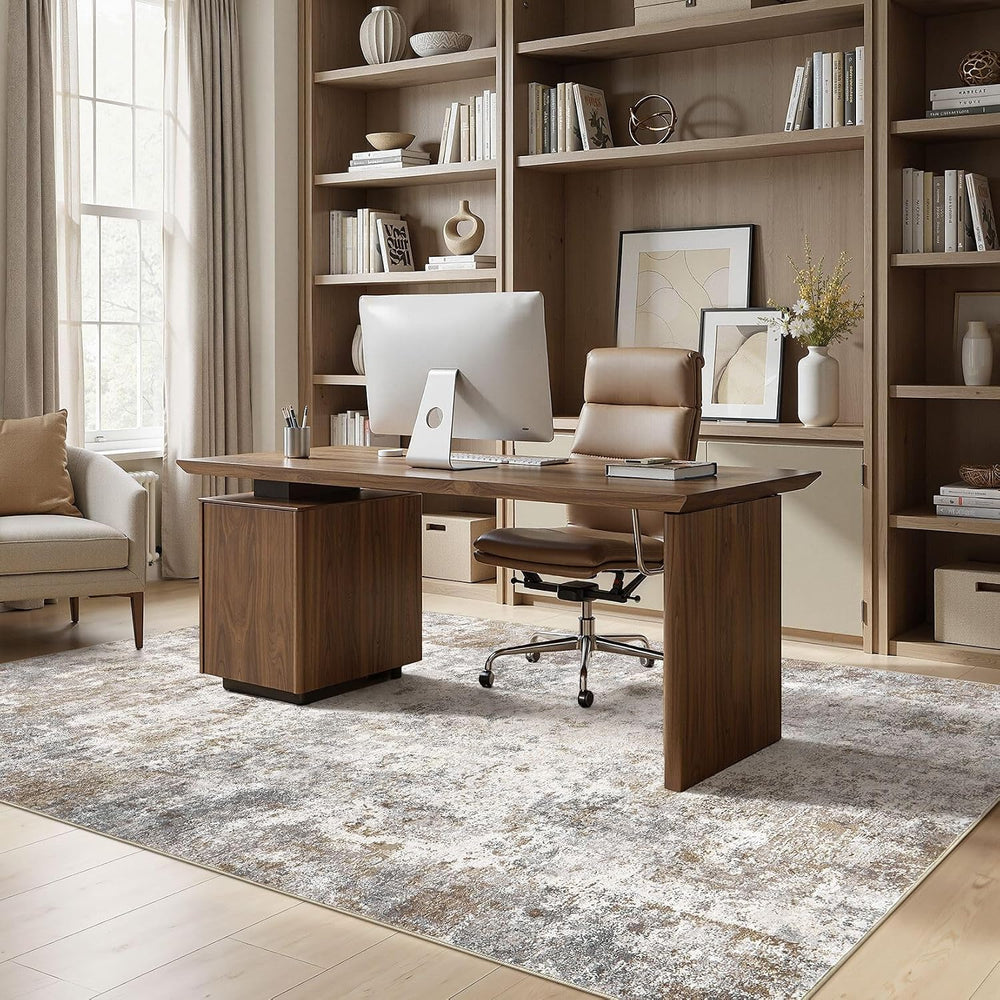 UERMEI 6x9 Area Rug Living Room Rugs - Washable Neutral Modern Abstract Soft ...