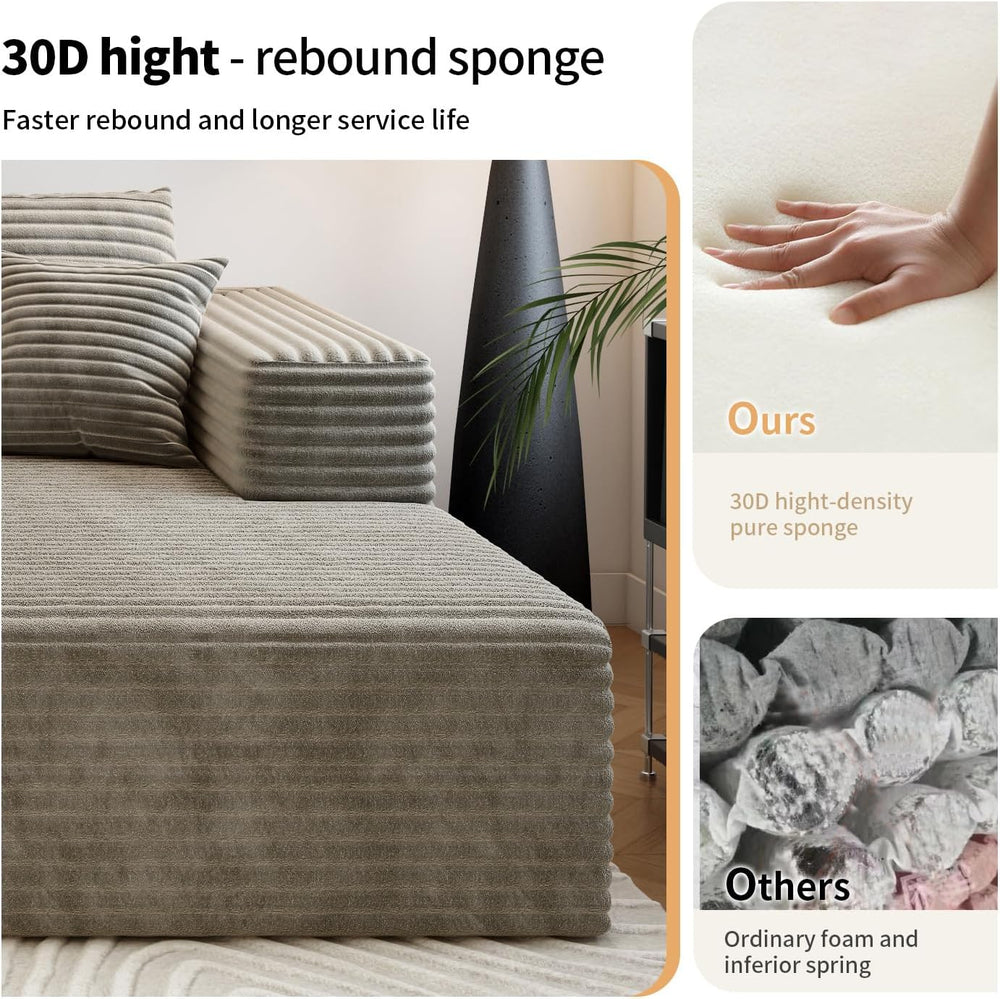 139.4" Modular Sectional Sofa Couch, Oversized U-Shaped Minimalist Couch...
