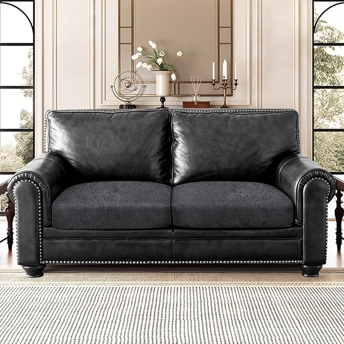 Leather Look Couch Cushion Covers Sofa Seat Slipcovers Sets Couches Furniture - Image 8