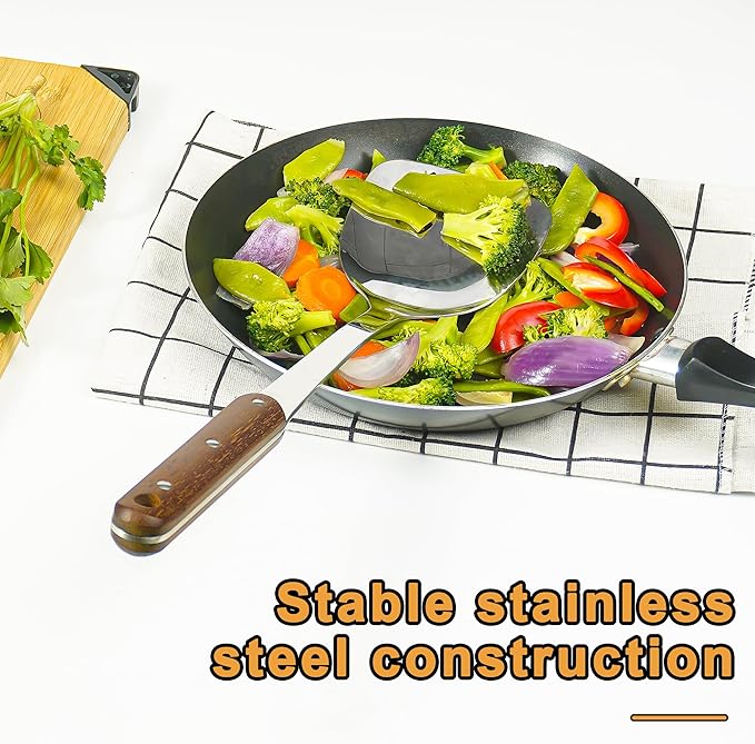 FJNATINH Stainless Steel Wok Spatula and Ladle Tool, Mirror Polished Cooking - Image 6