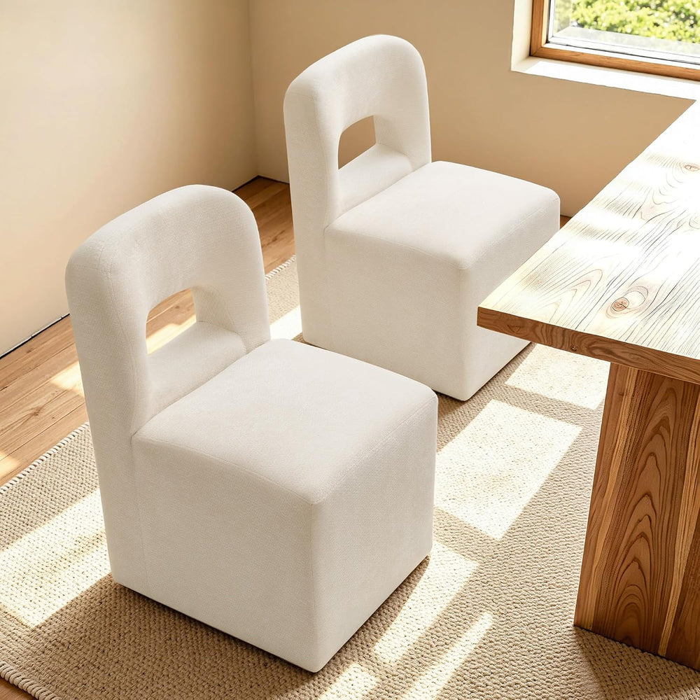 SUBRTEX Upholstered Dining Chairs Set of 2, Upgraded Openwork Design, Modern ...