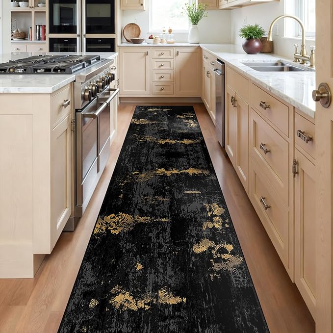 Washable Area Rugs 2'x10' Non-Slip Modern Abstract Soft - Image 2