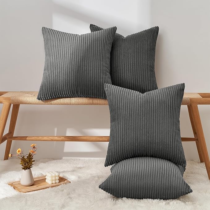 Topfinel Decorative Dark Grey Throw Pillow Covers Cushion Cases, Mix and Match - Image 2