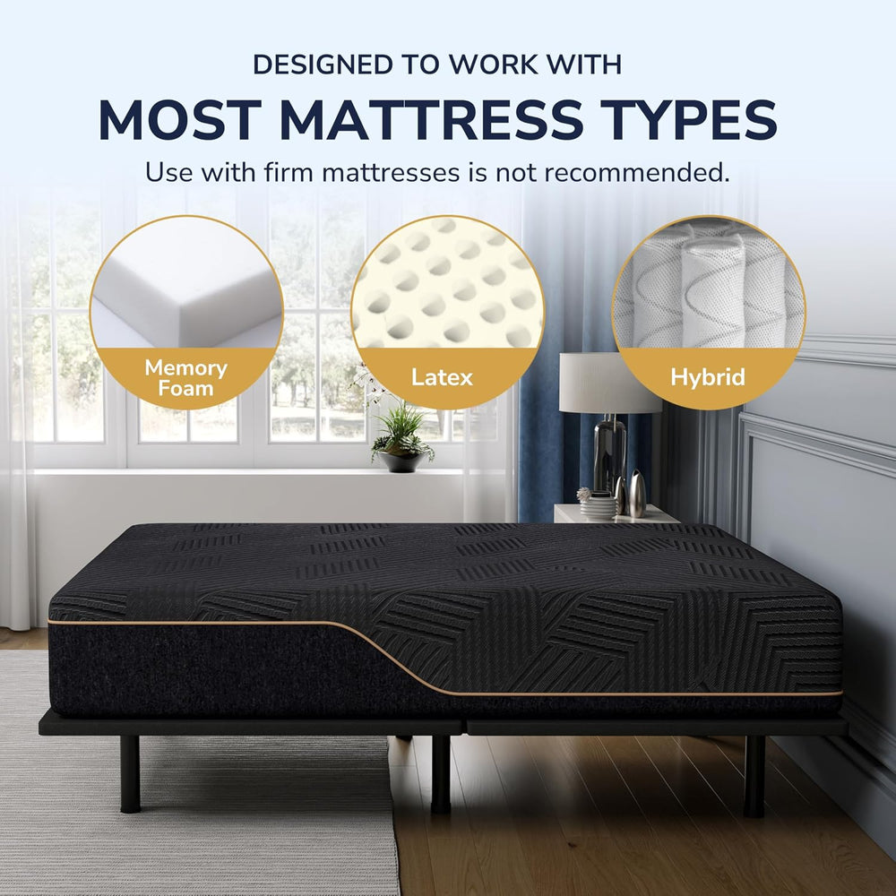 EGOHOME Adjustable Bed Frame Full and 14" Cooling Memory Foam Mattress
