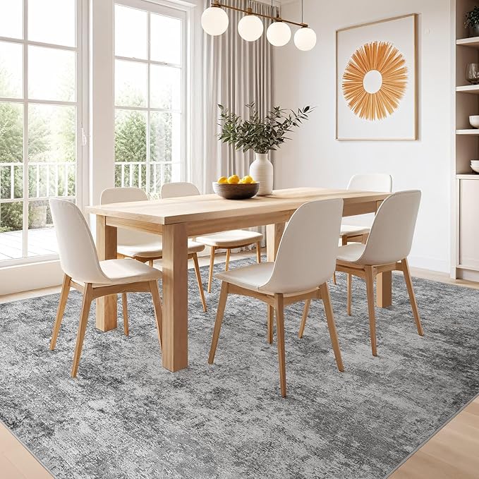 Nakagishi 10x14 Area Rugs Living Room: Washable Abstract Large Neutral Soft Rug - Image 6