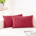 Pack of 2 Corduroy Decorative Throw Pillow Covers 12x24 Inch Soft Striped by Unknown