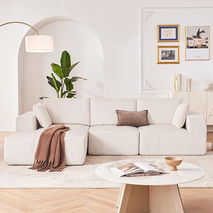 108” Modular Sectional Sofa, Cloud Sectional Couch with Deep Seat, Modern Mod...