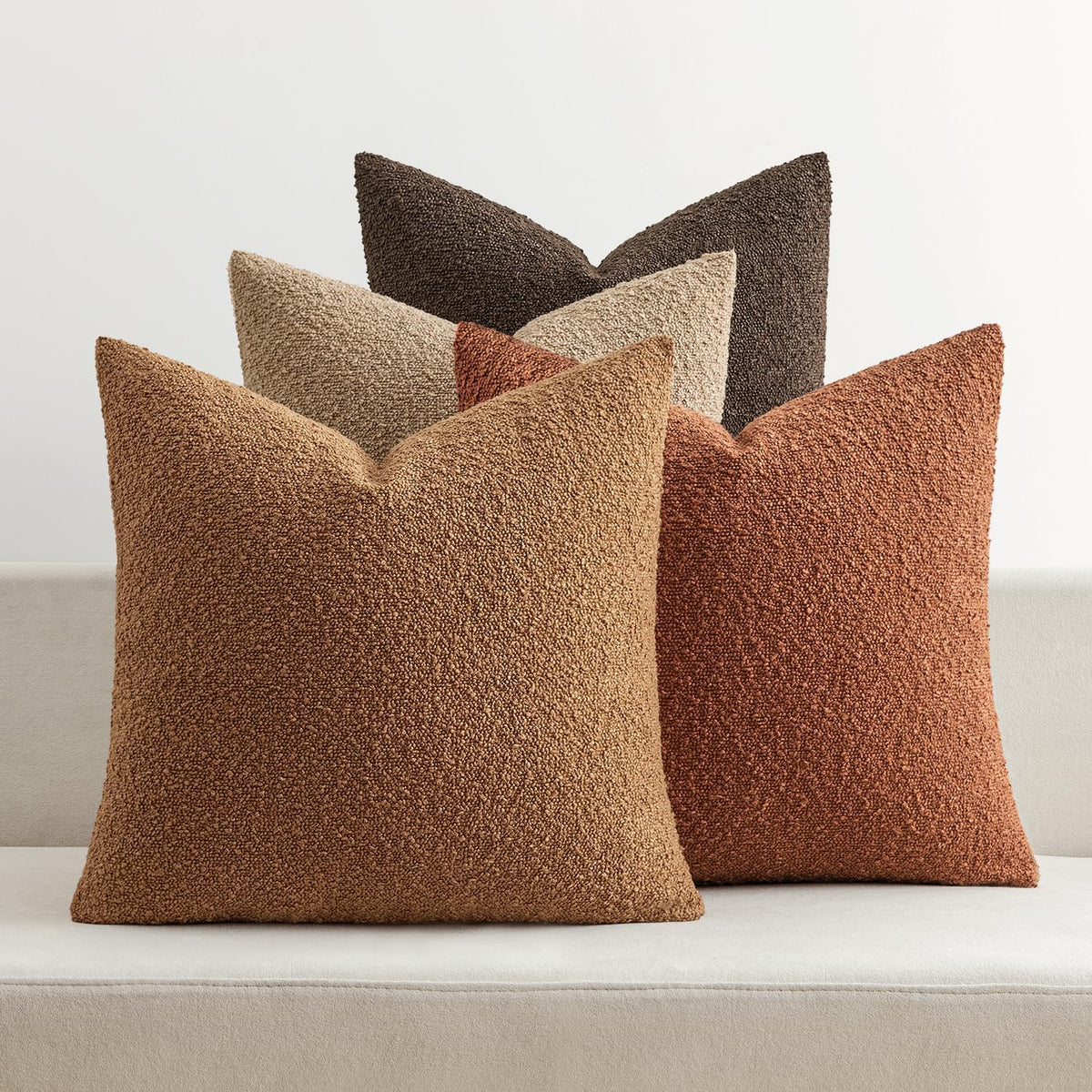 miulee fall decorative boucle throw pillow covers 18x18, main product view