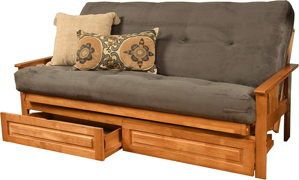 Kodiak Furniture Monterey Futon Set with Storage Drawers, with Butternut Base...