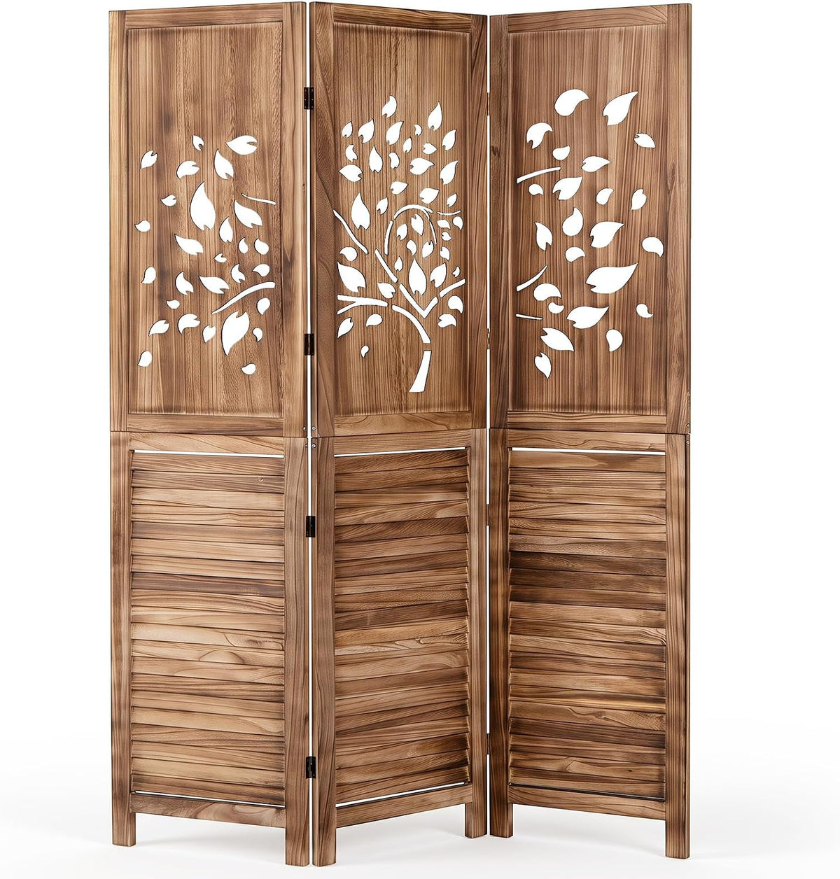 giantex 3 panel folding room divider with tree, main product view