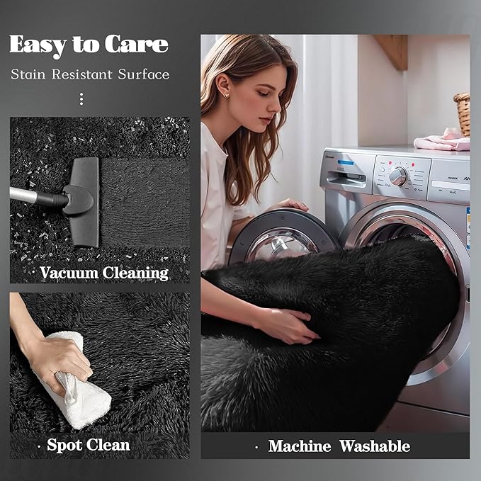 6x9 Area Rug for Living Room: Fluffy Shag Soft Washable Rugs Large Fuzzy Plush - Image 3