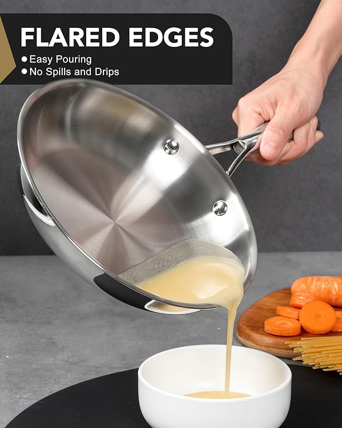 MICHELANGELO Stainless Steel 8 inch Frying Pan, Small Skillet - Image 6
