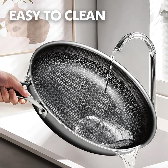 SNOWCLAD Hybrid Nonstick Stainless Steel Frying Pan - Image 5