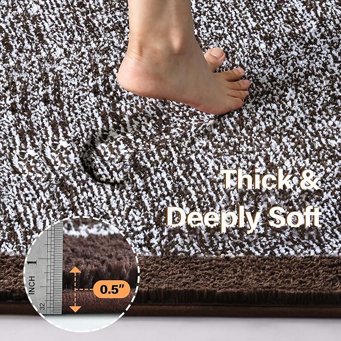 60x24 Long Bathroom Rugs Washable Non Slip, Soft Absorbent Quick Dry Mats - Image 4
