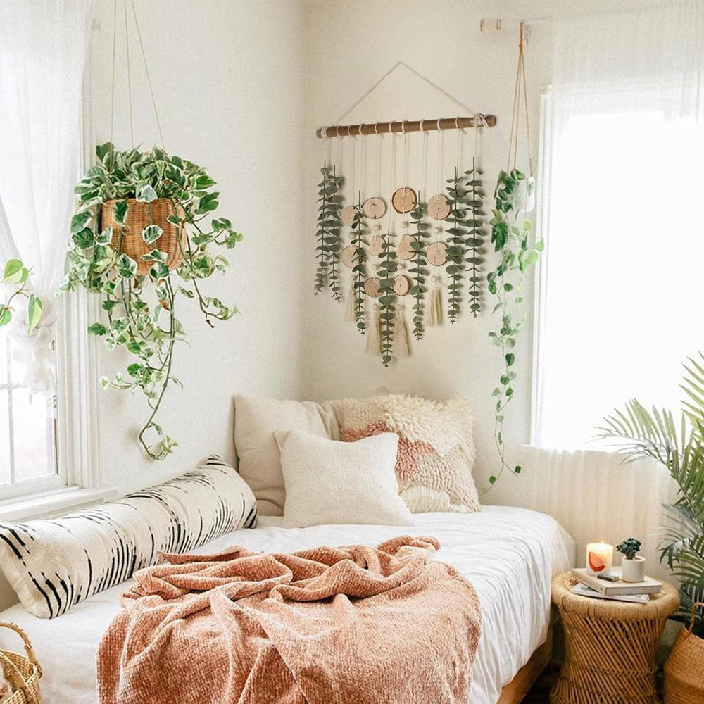 Artificial Eucalyptus Wall Decor Fake Greenery Leaves Stems Wall Hanging Plan...