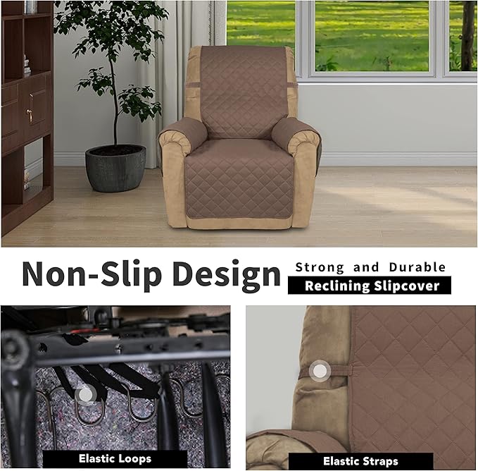 Easy-Going Recliner Chair Slipcover Reversible Sofa Cover Water Resistant Couch - Image 3