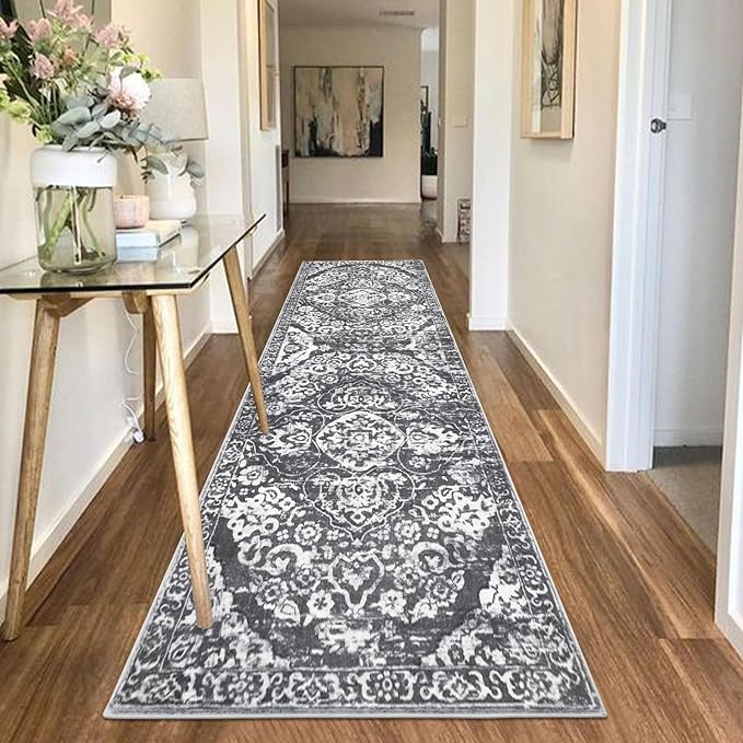 HEBE Hallway Runner Rug 2'8''x8' Washable Vintage Distressed Area Rugs Non Slip - Image 6