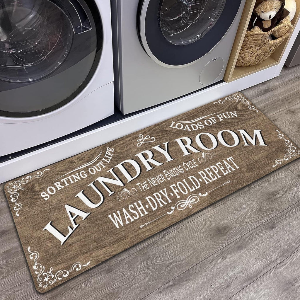 Non Slip Laundry Room Rug - Farmhouse Kitchen Floor Mat -Laundry Room Rug- Runner Decor -Washable Floor Carpet for Washroom Mudroom Kitchen Bathroom Hallway-20 x59