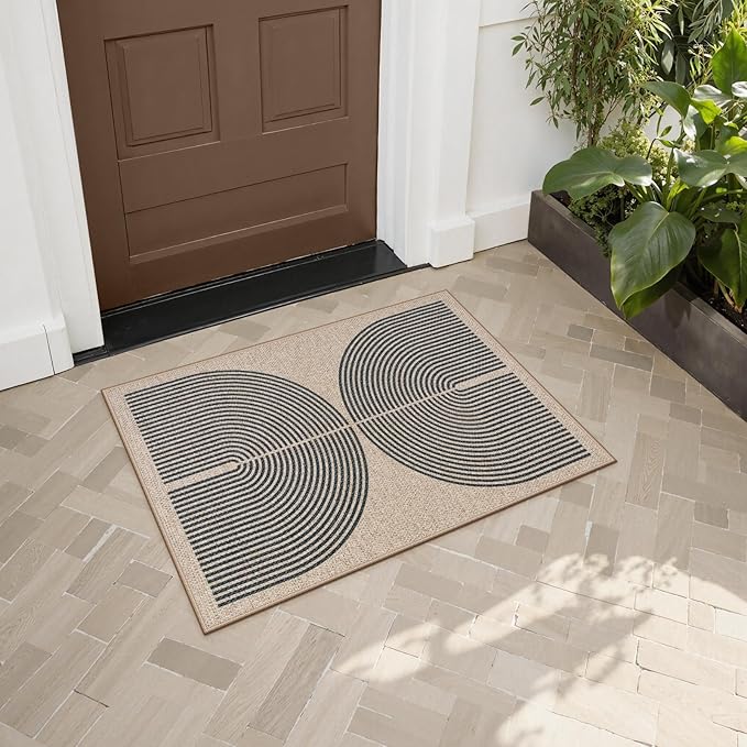 Lahome Enfys Rainbow Easy Jute Rug, Farmhouse Nature Washable Non Shedding Low - Image 2