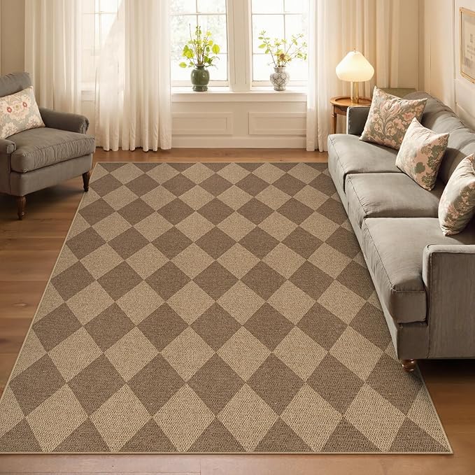 Lahome Checkered Easy Jute Indoor Outdoor Rug, 5x7 Area Rugs - Image 6