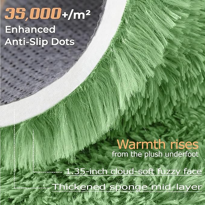 6x9 Area Rug for Living Room: Fluffy Shag Soft Washable Rugs Large Fuzzy Plush - Image 4