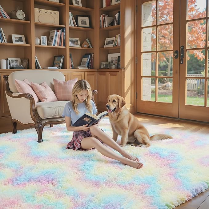 8x10 Area Rugs for Bedroom Living Room Fluffy, Large Area Rug Shag Shaggy