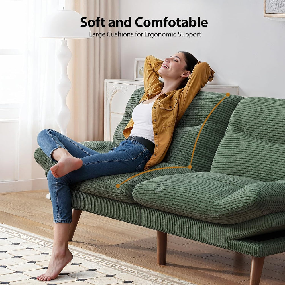Pipishell Futon Sofa Bed, Modern 66" Futon Couch Convertible to Bed &amp...