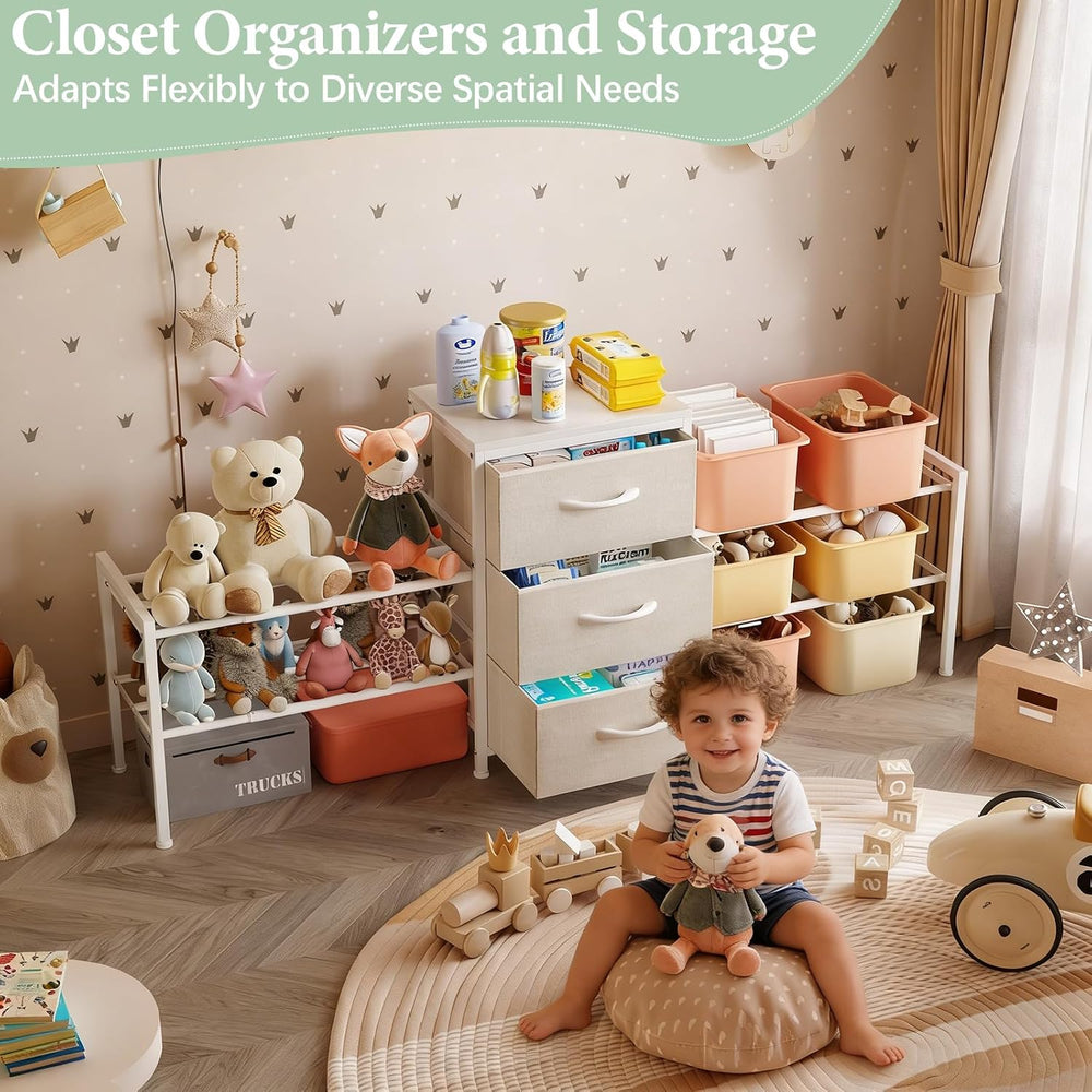 Expandable Closet Organizers and Storage,Wide Long 3 Drawer Dresser