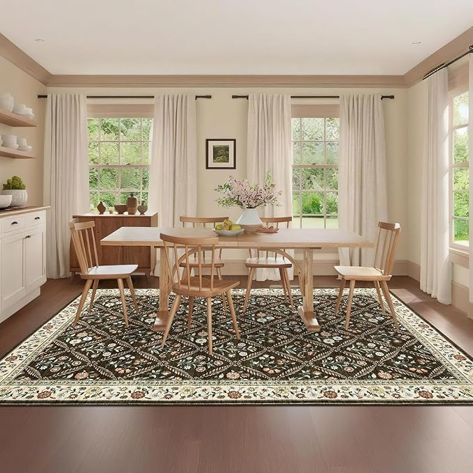 GarveeHome 8x10 Washable Large Living Room Rug Water Resistant Distressed - Image 2