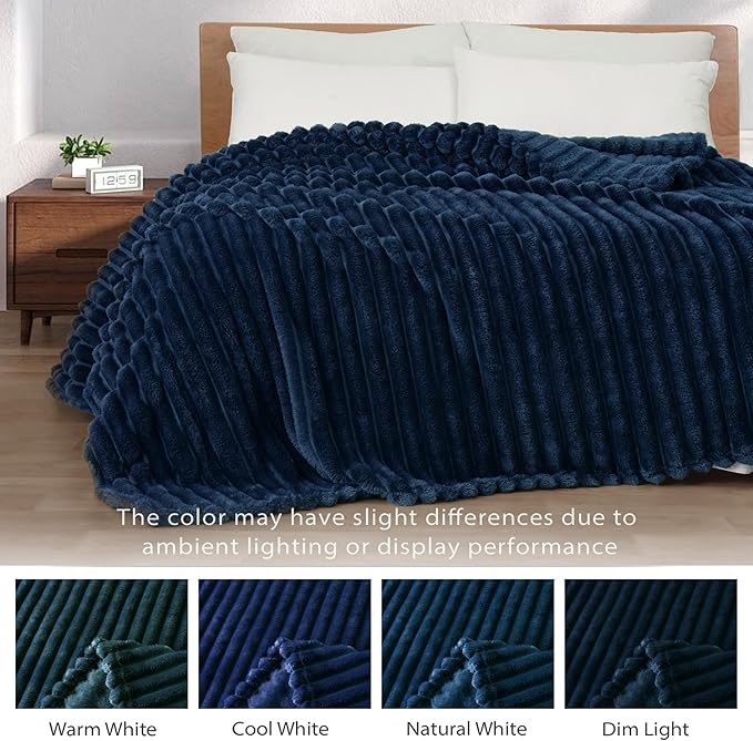 Exclusivo Mezcla California King Size Flannel Fleece Blanket, Super Soft - Image 3