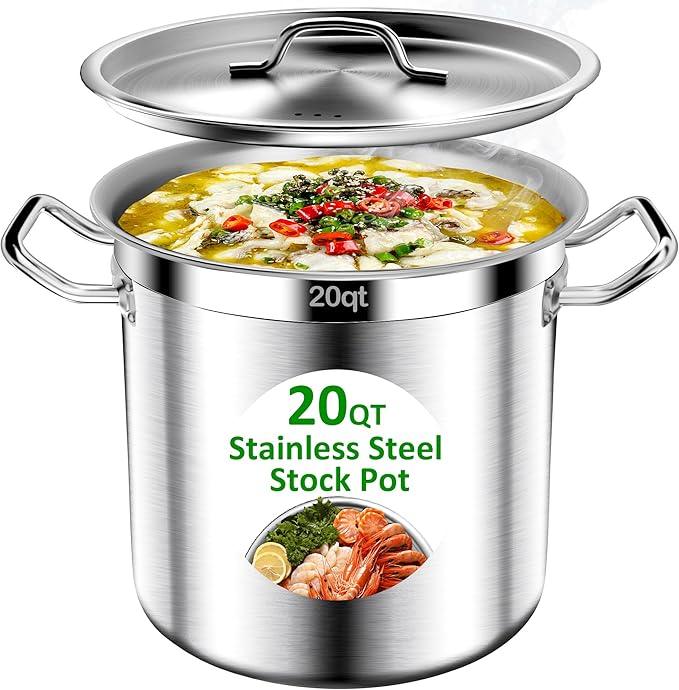Large Stock Pot-20QT Stainless Steel Stockpot by AUFETQ