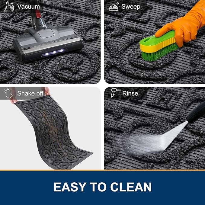 Smiry Welcome Door Mat Outside Entrance, Heavy Duty Trap Dirt and Moisture Easy - Image 7