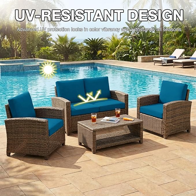 hyha 8Pcs Patio Cushion Covers, Stretch Outdoor Couch Cushion Covers, Washable - Image 6