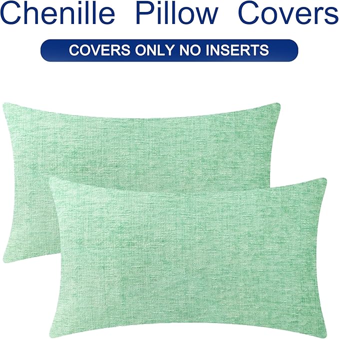 CaliTime Throw Pillow Covers Decorative 16 X 26 Inches Pack of 2 Cozy Chenille - Image 6