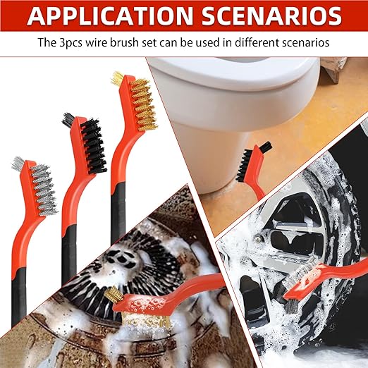 6pcs Wire Brushes for Cleaning Rust, Upgrade Wire Brush Set - Image 4