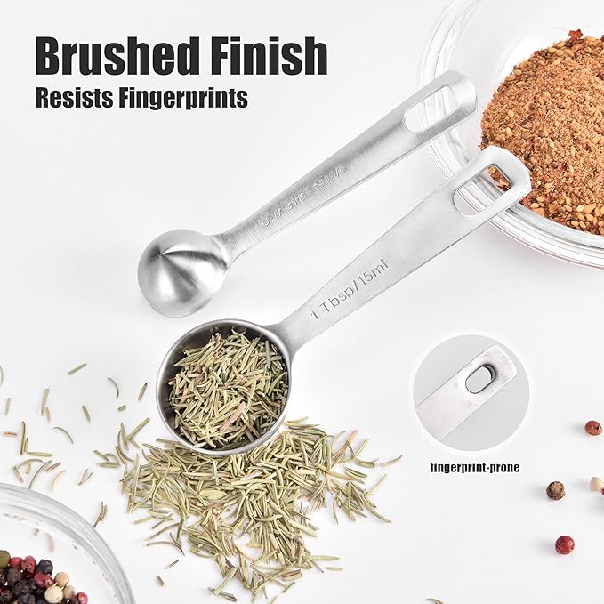 Doosu Measuring Spoons Set of 9-18/8 Stainless Steel Heavy Duty Teaspoons - Image 6