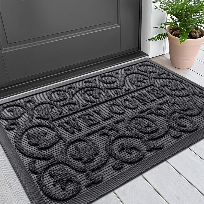 Smiry Welcome Door Mat Outside Entrance, Heavy Duty Trap Dirt and Moisture Easy by Smiry